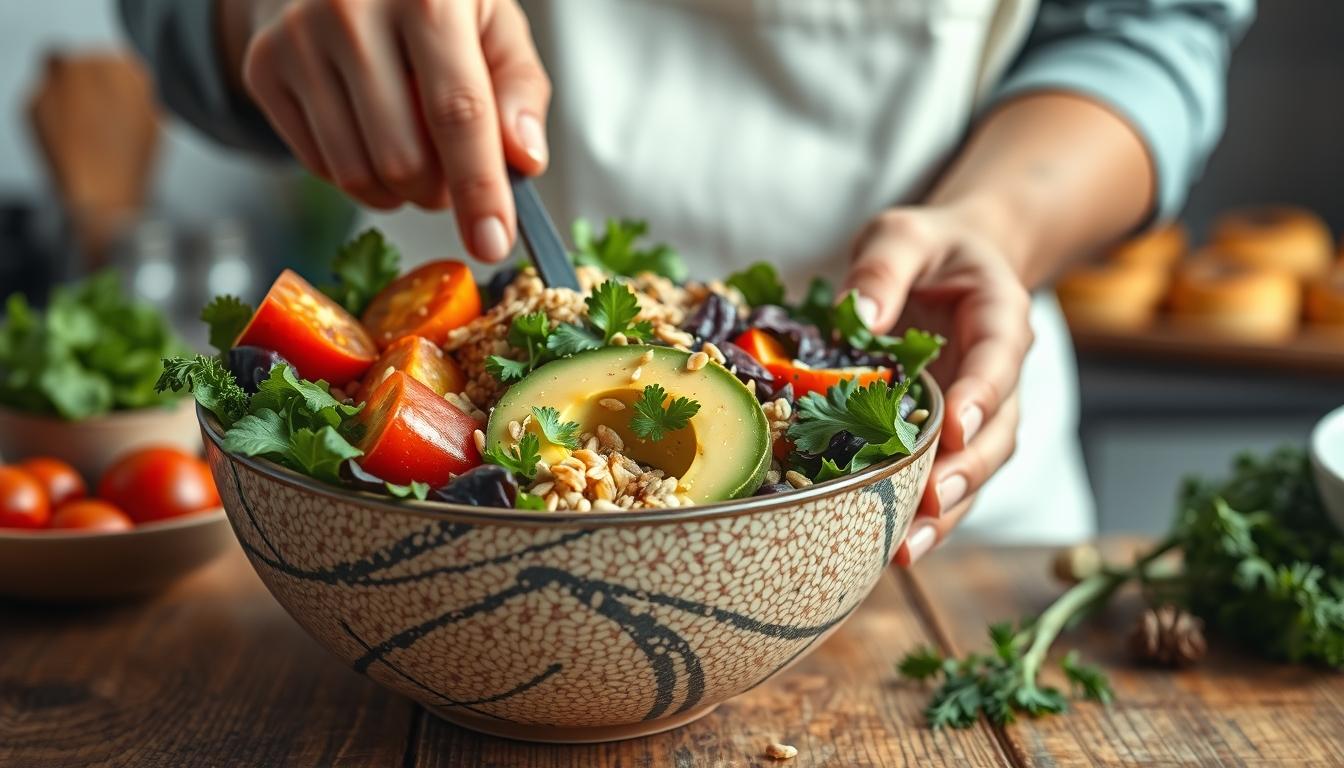 Healthy home cooking bowl